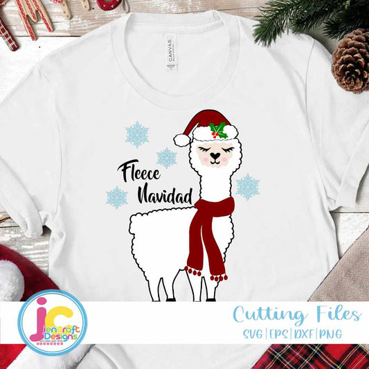Christmas Svg | Fleece Navidad Llama SVG EPS DXF PNG JenCraft Designs