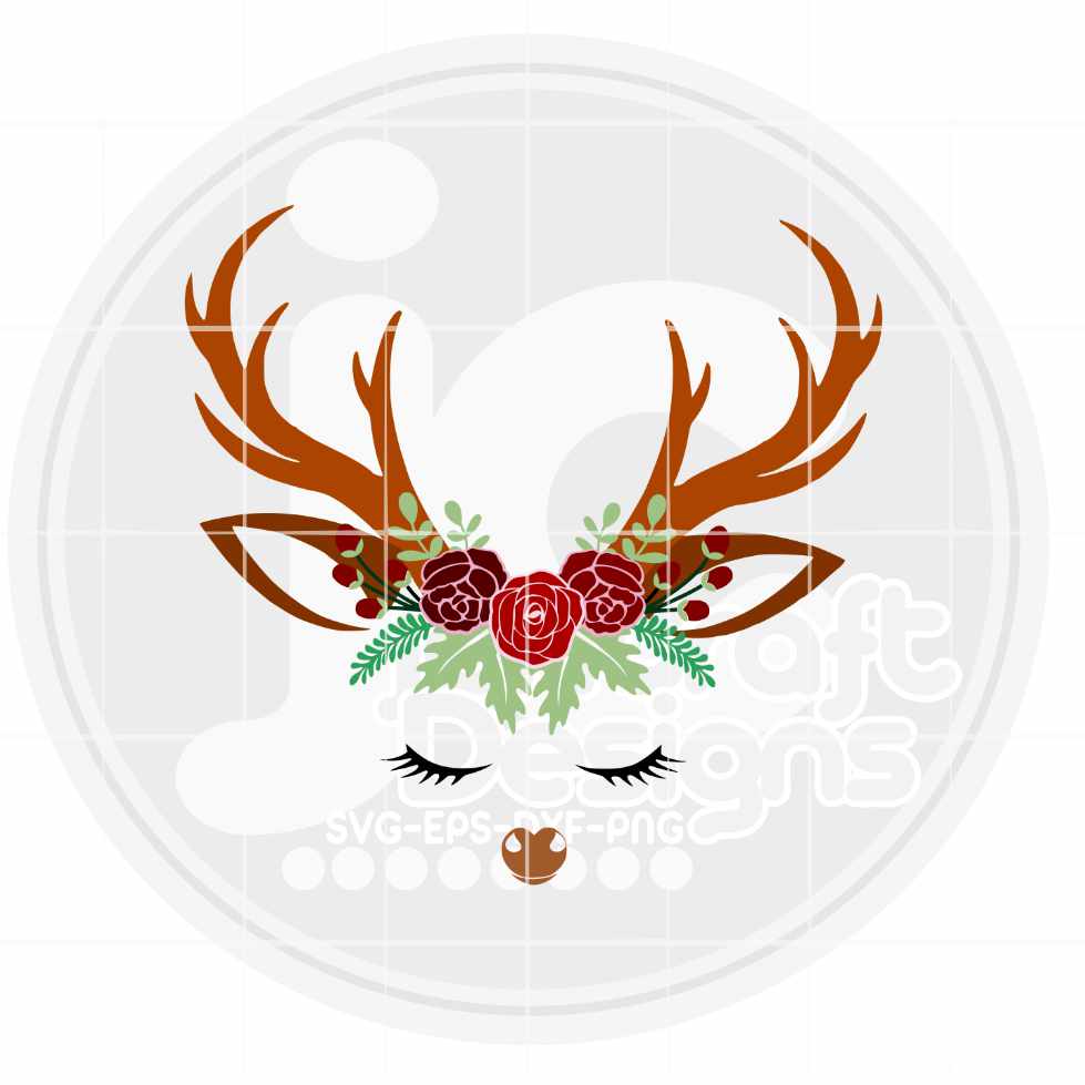 Christmas Svg | Reindeer Face SVG EPS DXF PNG JenCraft Designs