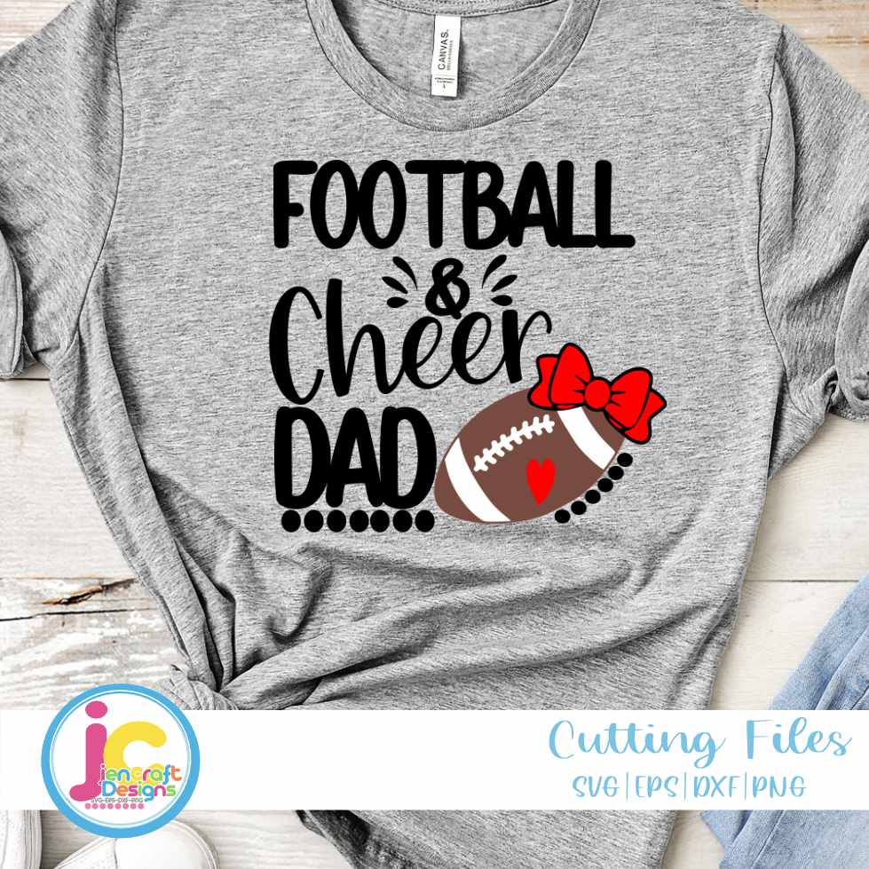 Cheer Football Dad Svg | Biggest Fan Football Cheer SVG DXF PNG EPS JenCraft Designs