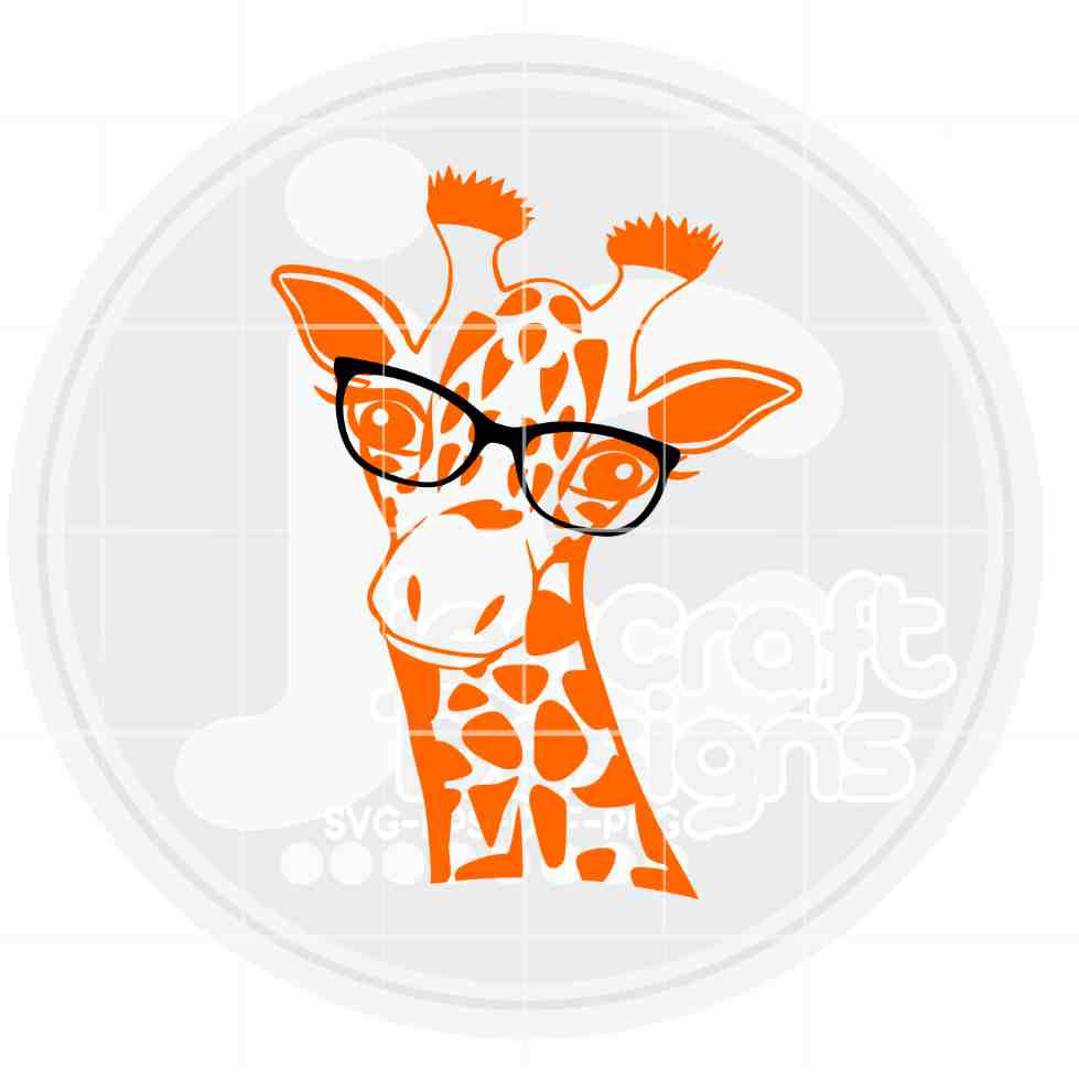 Giraffe with Glasses Svg | Giraffe SVG EPS DXF PNG JenCraft Designs