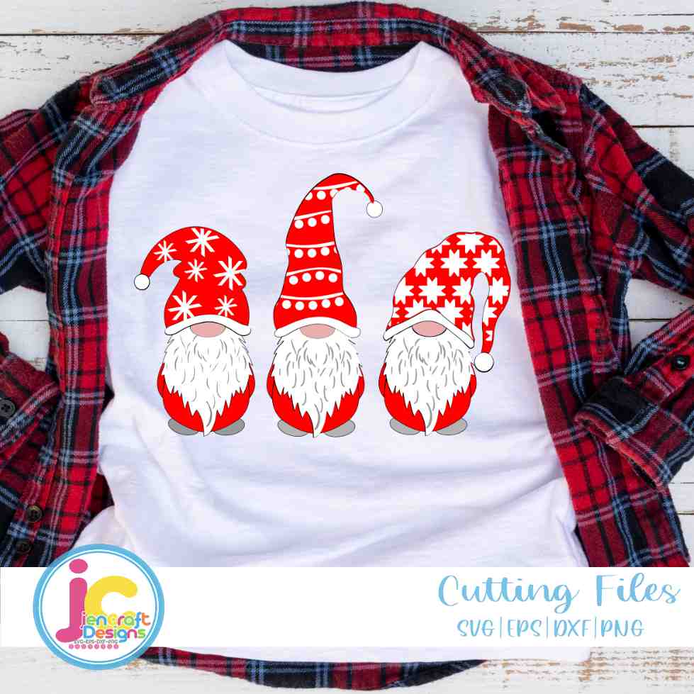 Christmas Svg | Gnome Christmas SVG EPS Dxf PNG JenCraft Designs