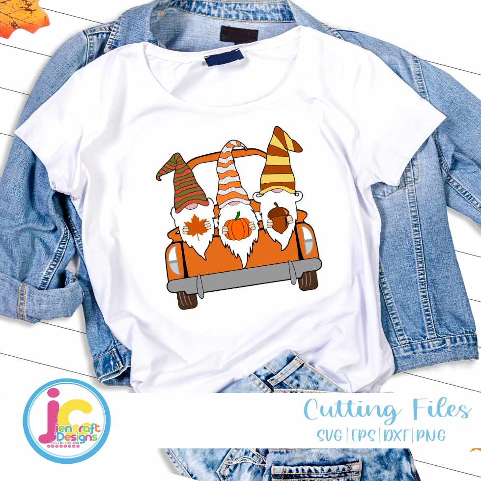 Thanksgiving Svg | Fall Gnomes Truck SVG DXF PNG EPS JenCraft Designs