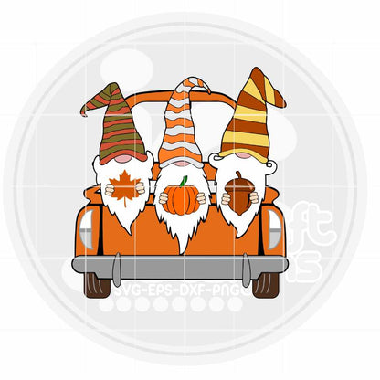 Thanksgiving Svg | Fall Gnomes Truck SVG DXF PNG EPS JenCraft Designs