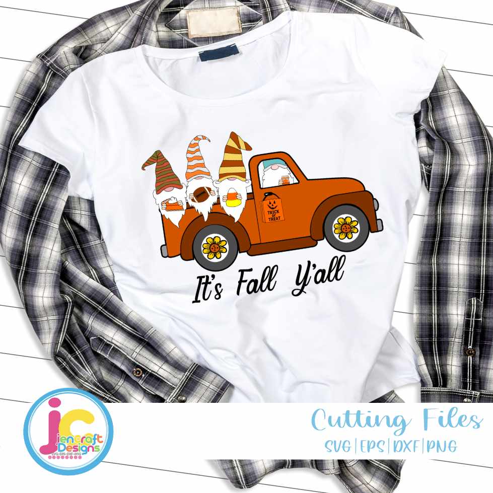 Thanksgiving Svg | Fall Gnomes in Truck SVG DXF PNG EPS JenCraft Designs