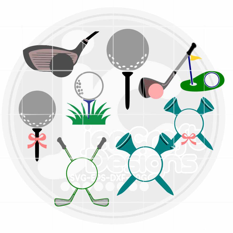 Golf Svg | Golfer Monogram Frame SVG EPS DXF PNG Bundle JenCraft Designs