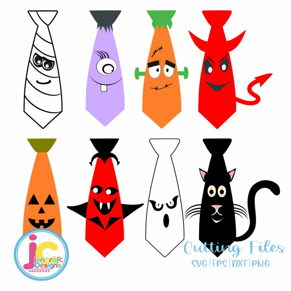 Halloween Svg | Monster Tie SVG DXF PNG EPS JenCraft Designs