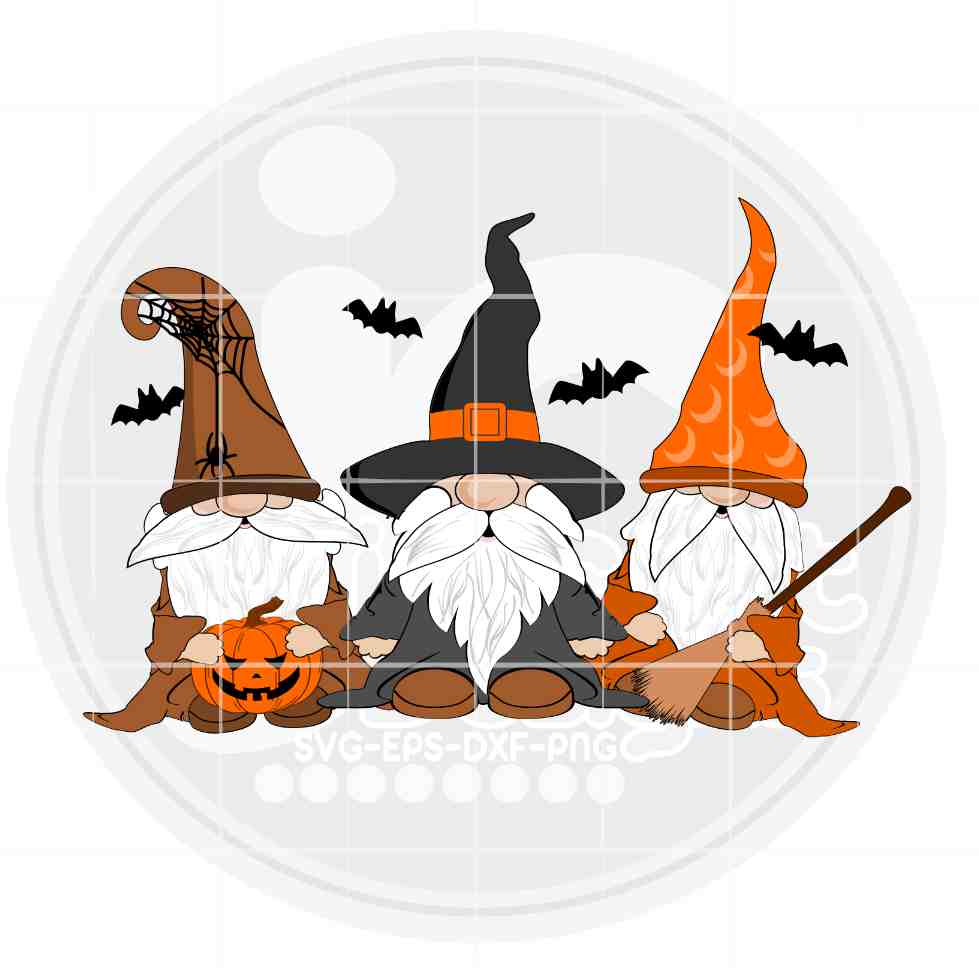Halloween Gnomes svg | Witch Gnome SVG DXF PNG EPS JenCraft Designs