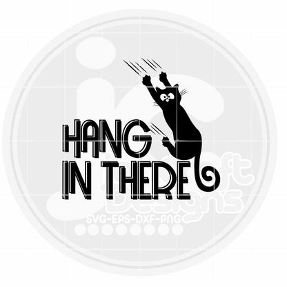 Black Cat svg | Hang in There SVG EPS DXF PNG JenCraft Designs