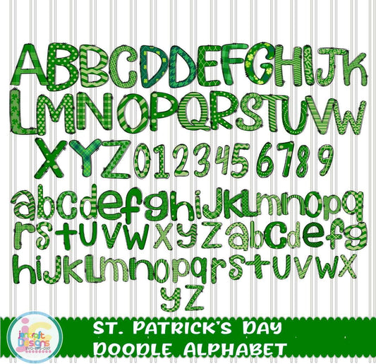st-patricks-day-doodle-alphabet-png-saint-patricks-day-letters-png-sublimation-design-with-clipart-upper-case-lower-case-and-numbers