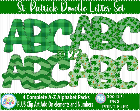 st-patricks-doodle-letters-stitched-alphabet-png-saint-patricks-day-upper-case-letters-png-sublimation-design-with-clipart
