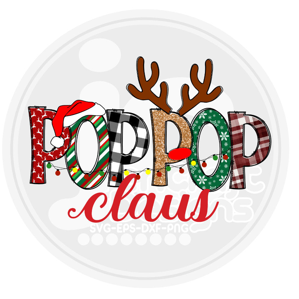 Christmas Png | Pop Pop Claus Png Sublimation File