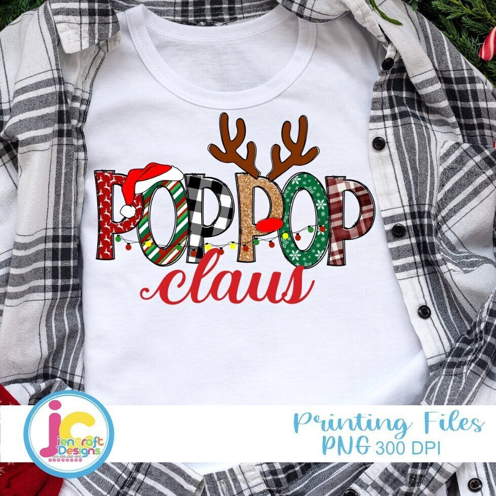 Christmas Png | Pop Pop Claus Png Sublimation File