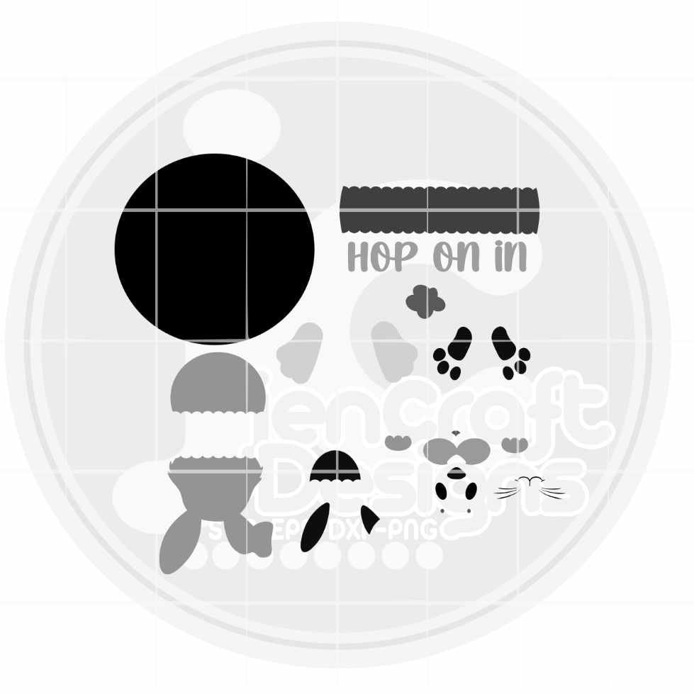 Easter svg | Welcome Sign Hop on In Bunny Tail Door Sign SVG EPS DX
