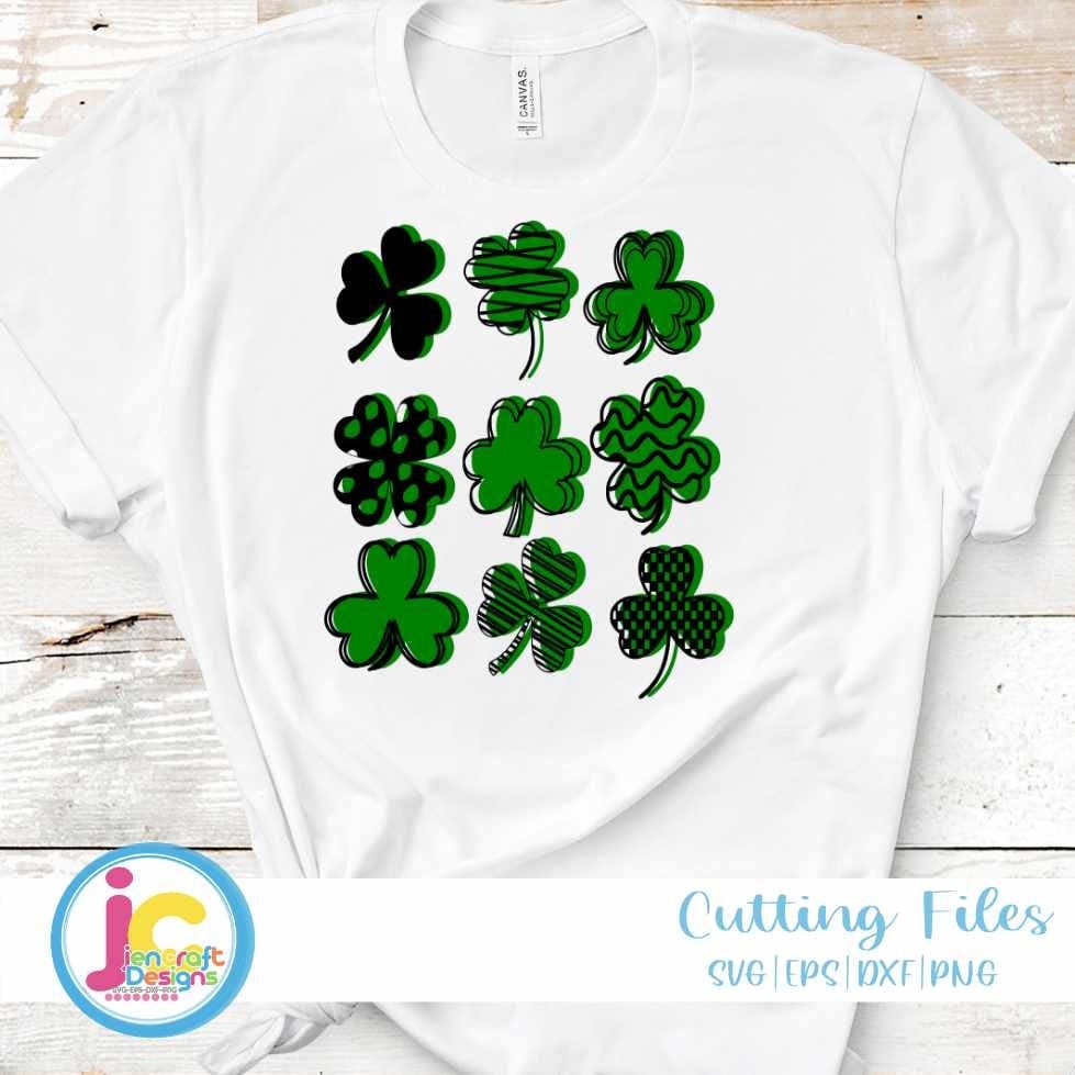 St Patrick's day svg | 9 Shamrocks SVG EPS DXF PNG