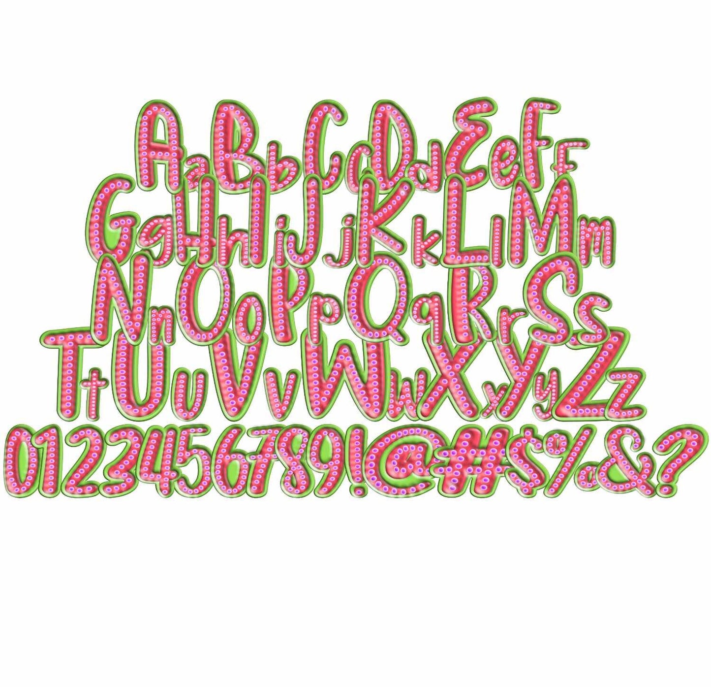 3D Neon Doodle Letters Png | Alphabet Png Sublimation File