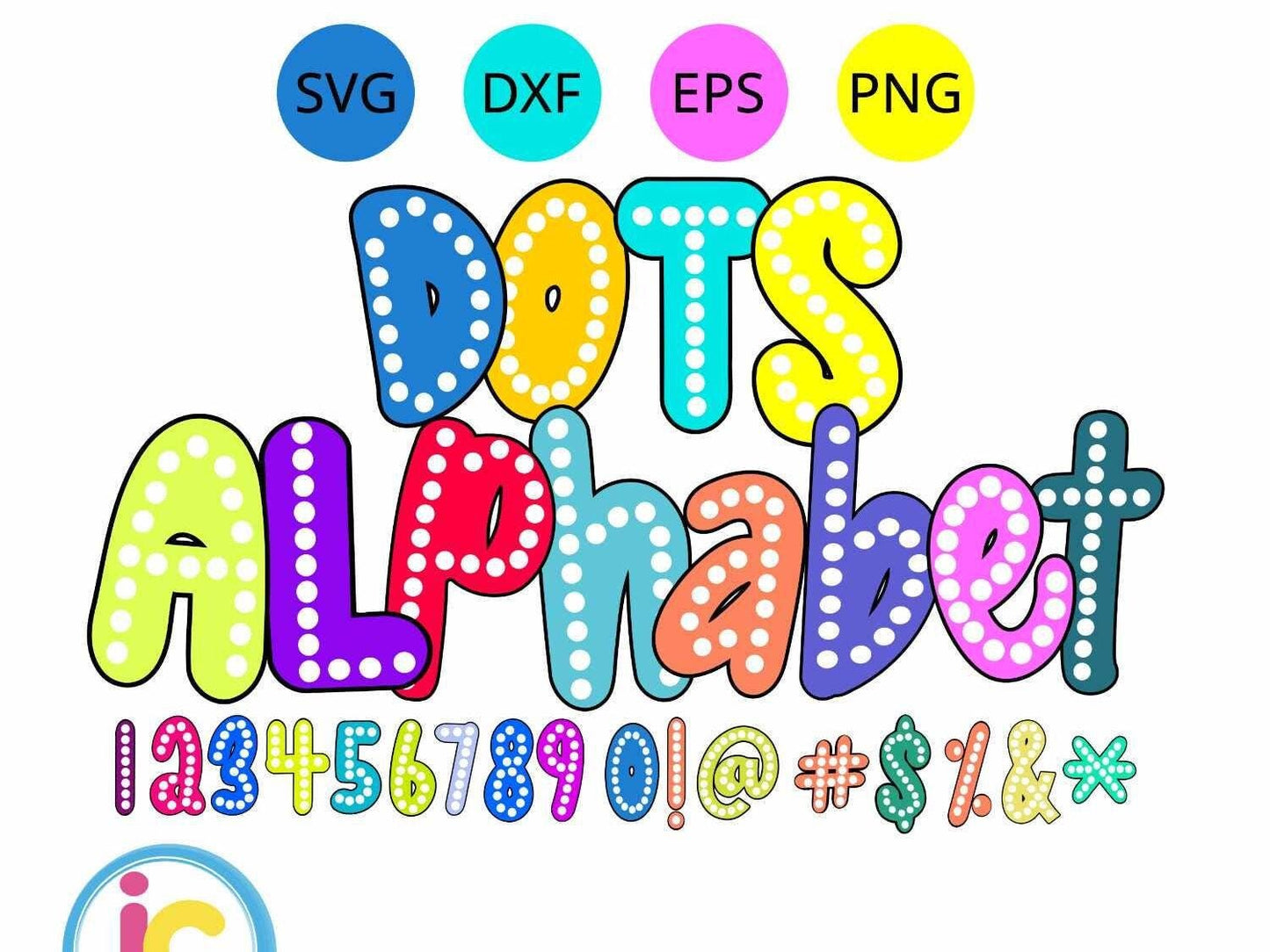 Retro Marquee Letters svg | Bright Dot LettersAlphabet SVG DXF PNG EPS