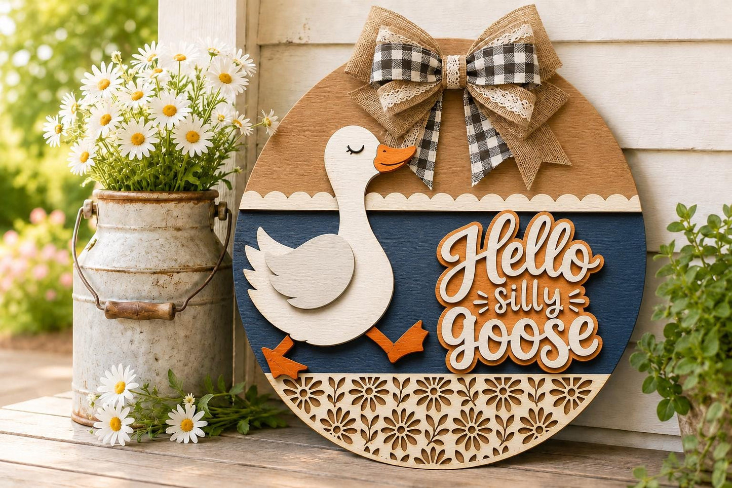 Goose Sign Bundle SVG | 8 Funny Goose Door Hanger Laser Cut Files SVG PNG