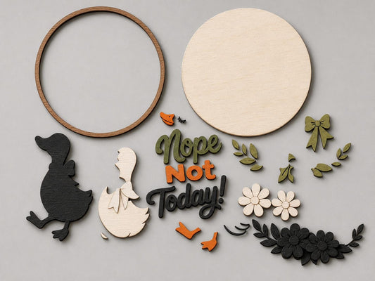 Nope Not Today Goose SVG | Funny Door Sign Laser Cut File SVG PNG
