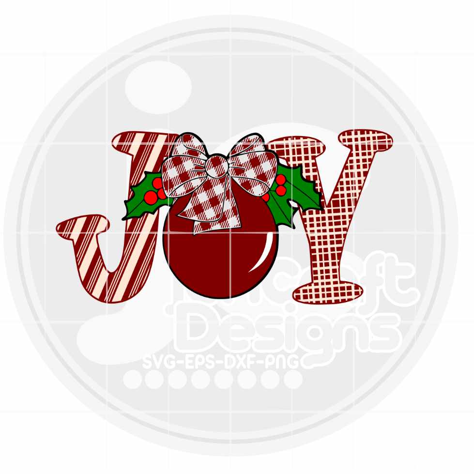 Christmas Svg | Buffalo Plaid JOY SVG DXF PNG EPS JenCraft Designs