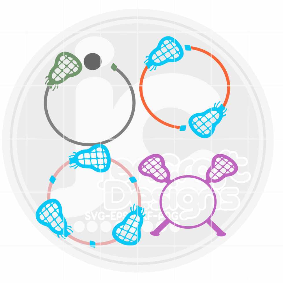 Sports svg | Lacrosse Monogram Frame SVG EPS DXF PNG Bundle