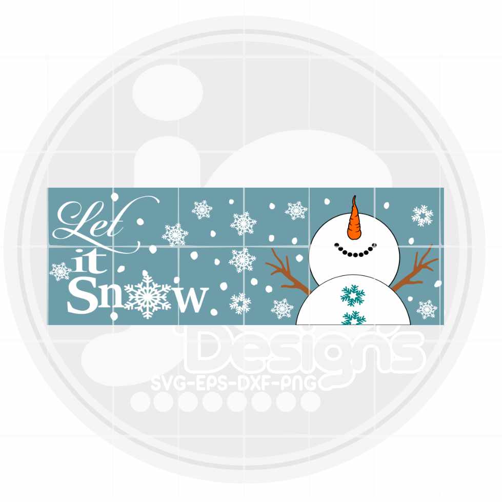 Horizontal Porch Sign SVG | Let it Snow Snowman SVG EPS DXF PNG