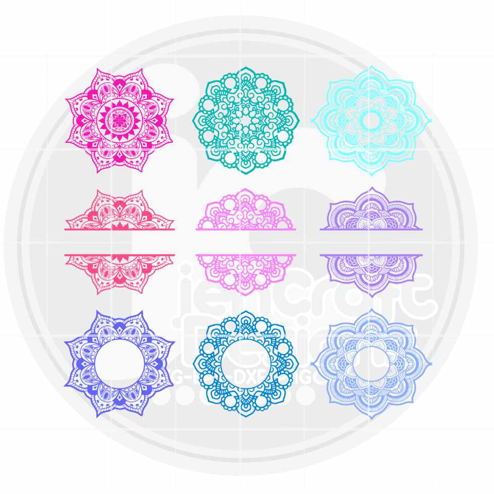 Mandala Svg | Mandala Monogram SVG EPS DXF PNG Bundle JenCraft Designs
