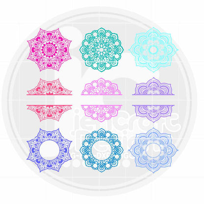 Mandala Svg |  Mandala Monogram SVG EPS DXF PNG Bundle JenCraft Designs