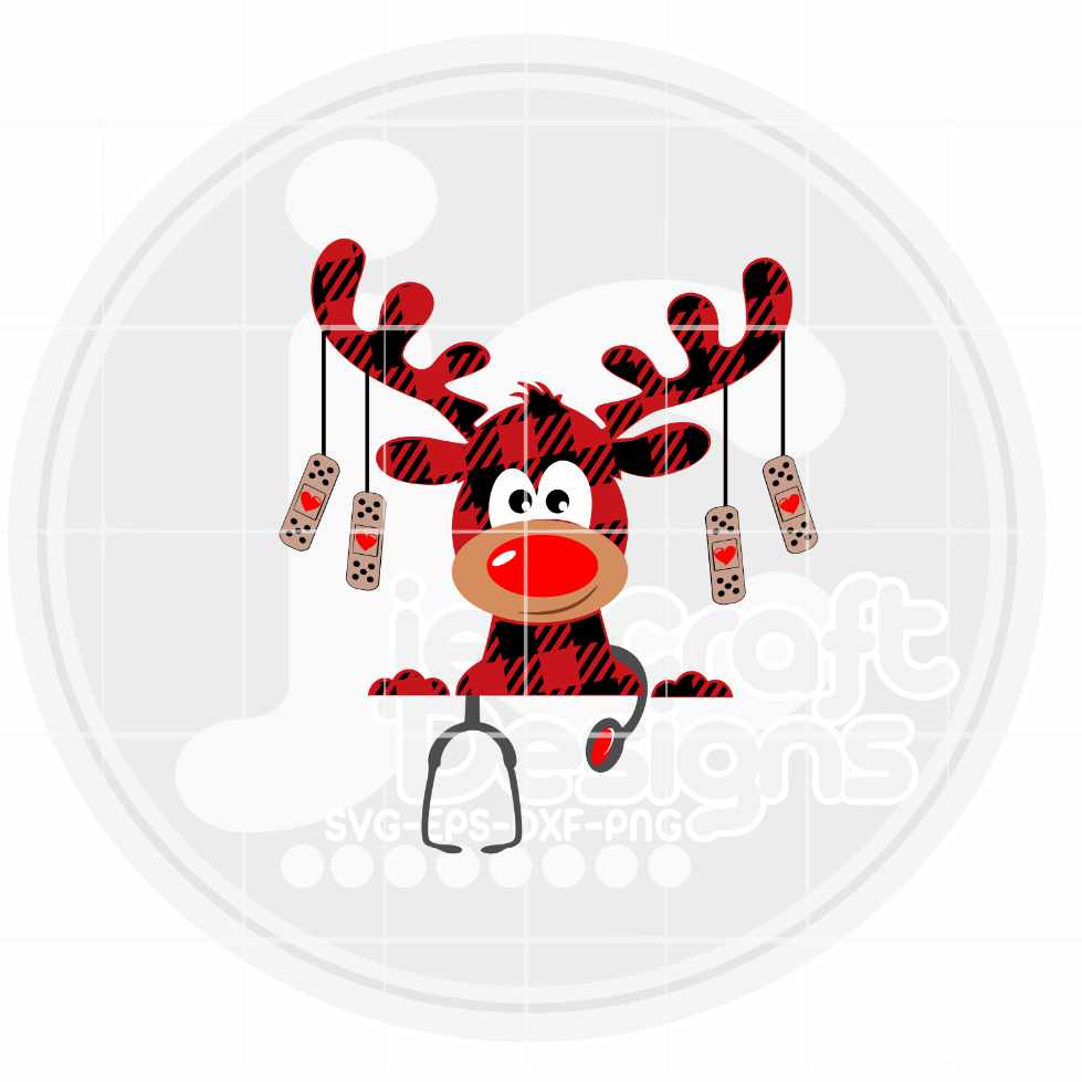 Christmas Svg | Reindeer Nurse SVG EPS DXF PNG JenCraft Designs