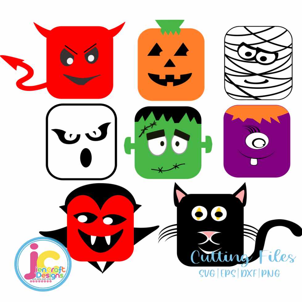 Halloween Svg | Monster SVG DXF PNG EPS Bundle JenCraft Designs