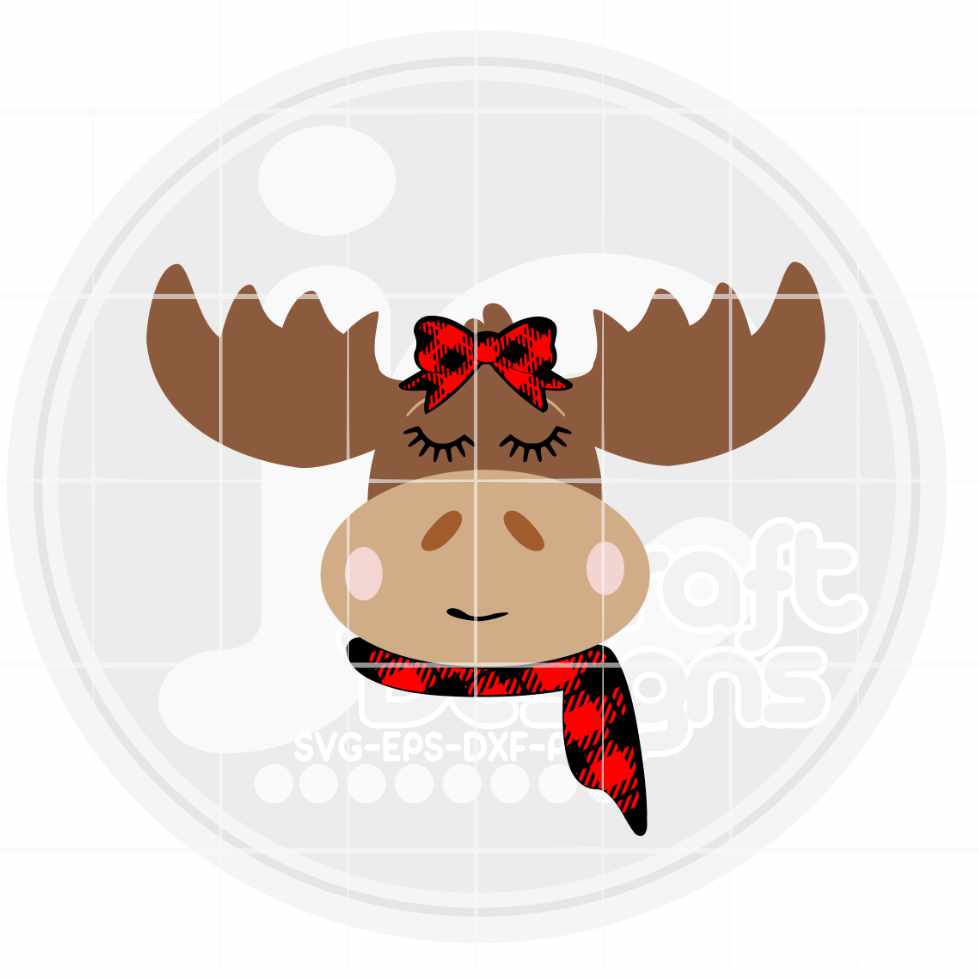 Moose svg | Girl Moose Face SVG EPS DXF PNG JenCraft Designs