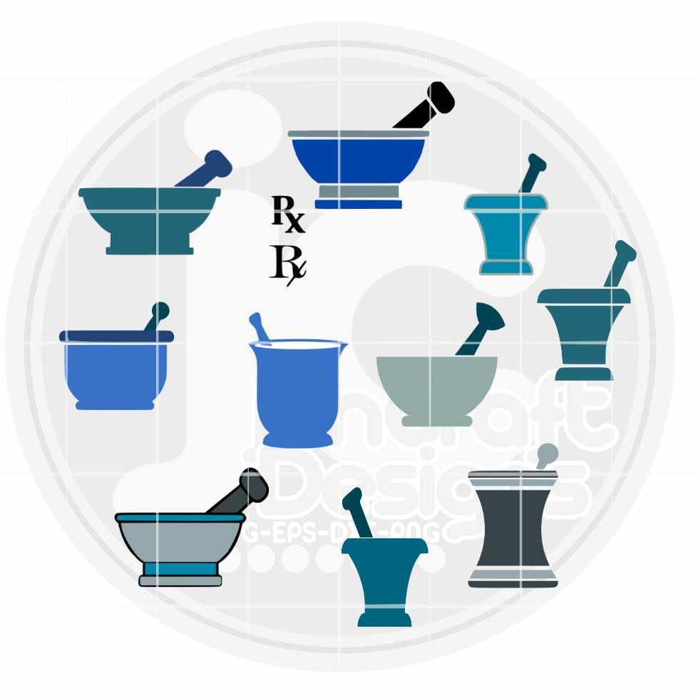 RX Pharmacy Svg | Pharmacist Monogram Frame SVG EPS DXF PNG Bundle JenCraft Designs