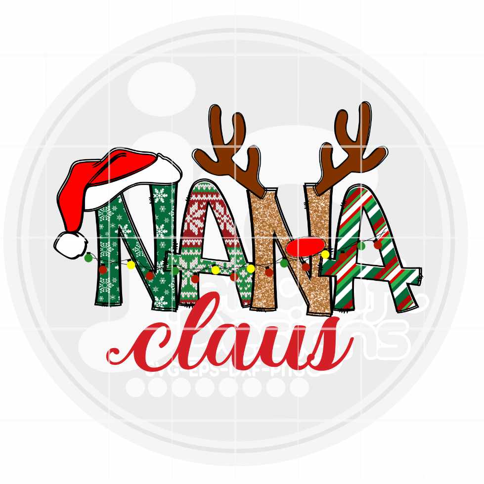 Christmas Png | Nana Claus Png Sublimation File JenCraft Designs