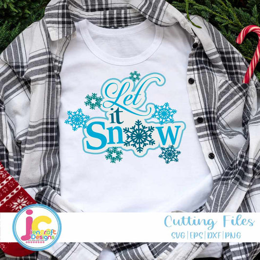 Christmas Svg | Let it Snow SVG DXF PNG EPS JenCraft Designs