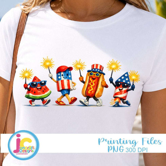 Patriotic Doodle PNG | Retro 4th of July Sublimation Design
