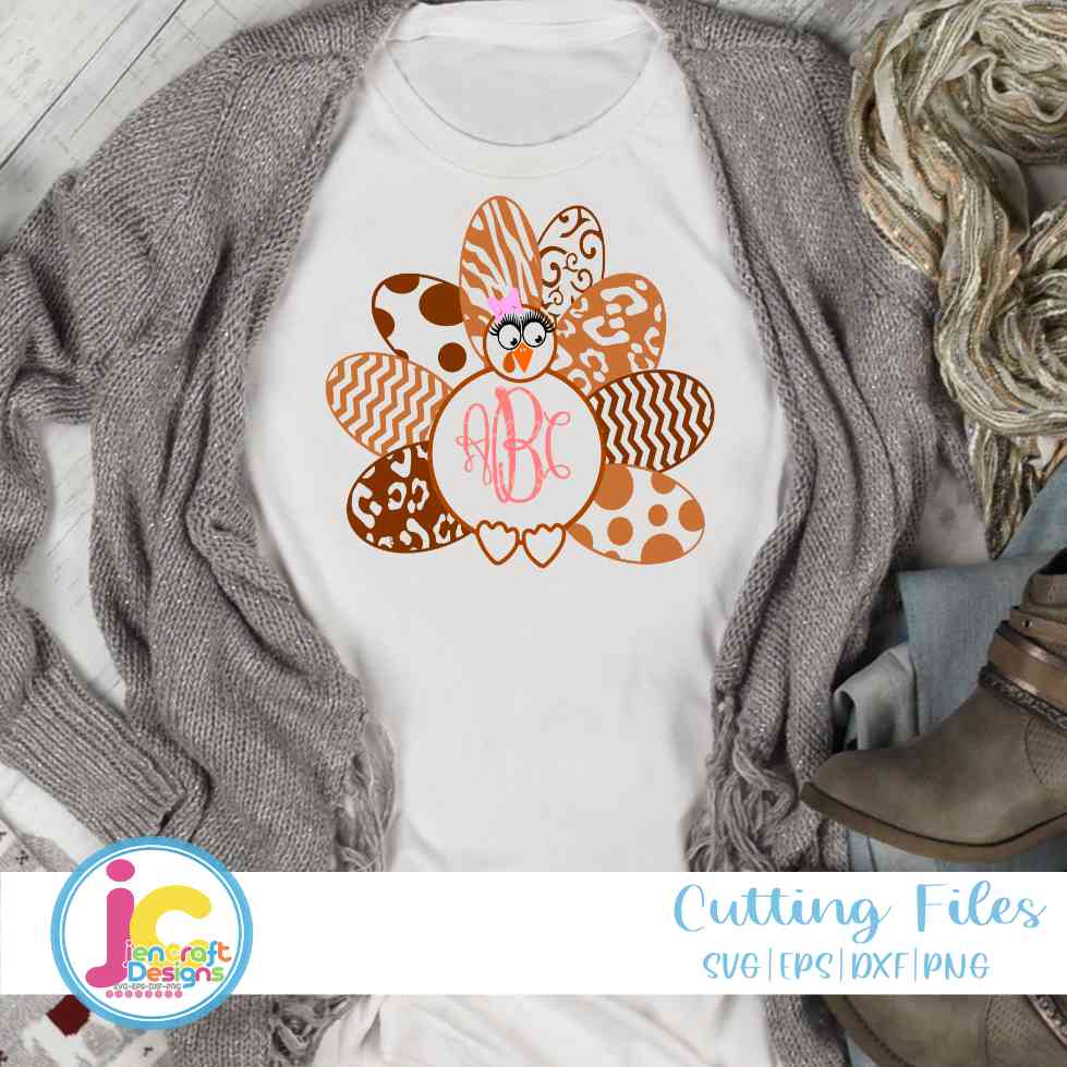 Thanksgiving Svg | Girl Turkey SVG EPS DXF PNG JenCraft Designs