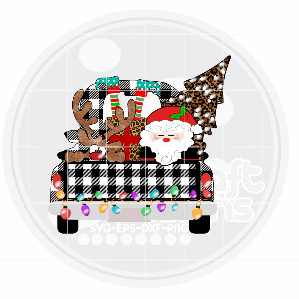 Christmas Png | Plaid Christmas Truck Png Sublimation File JenCraft Designs