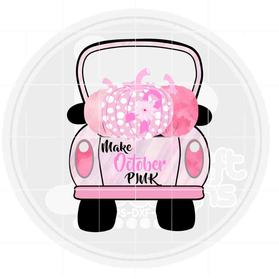 Breast Cancer Awareness Png | Pink Pumpkin Truck PNG Sublimation File