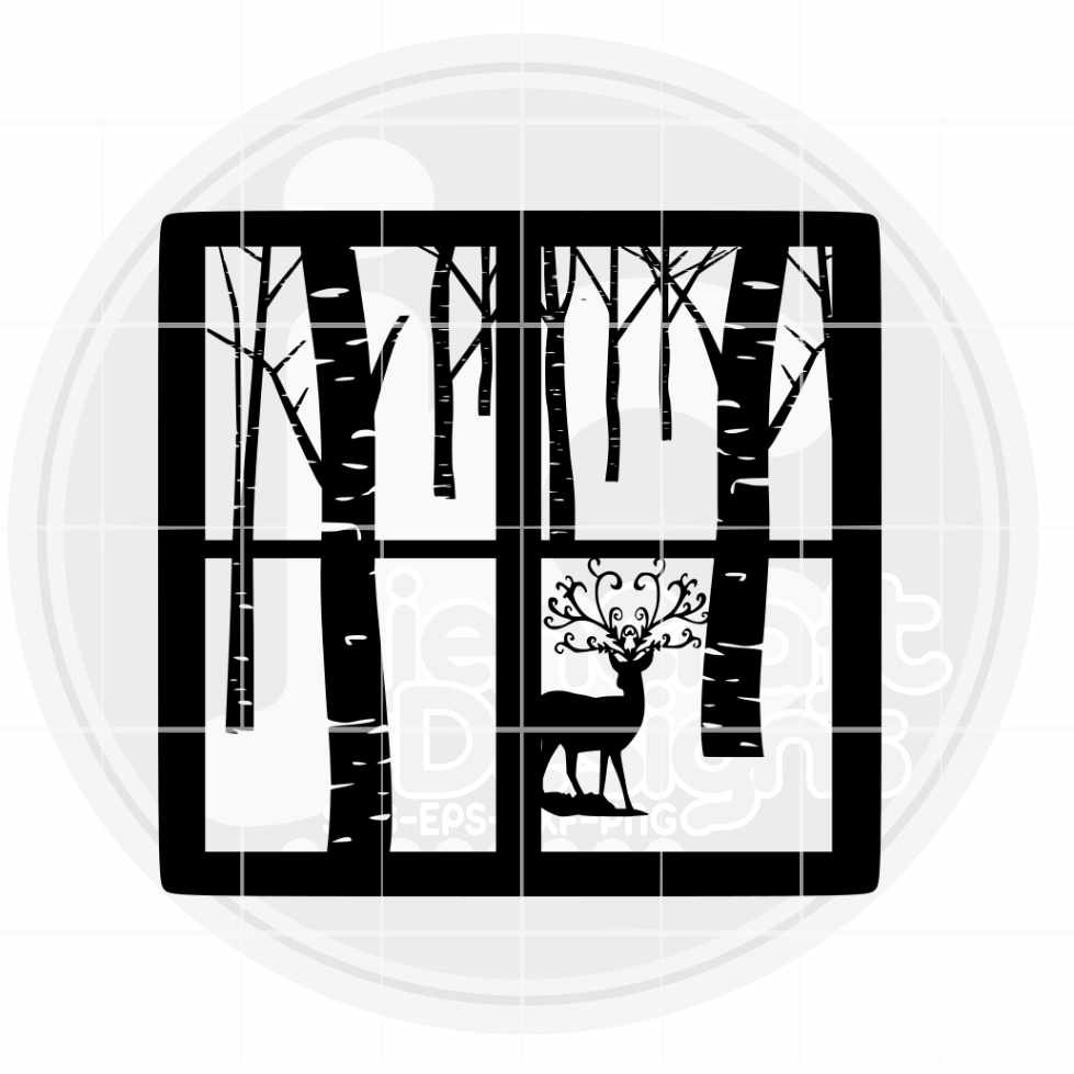 Glass Block Svg | Christmas Reindeer Winter Scene SVG EPS DXF PNG