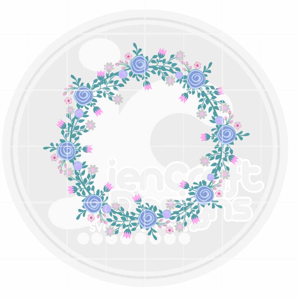 Floral Svg | Rose Wreath Frame SVG EPS DXF PNG