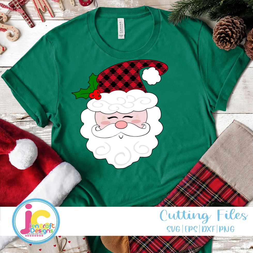 Christmas Svg | Cute Santa Claus Face SVG EPS DXF PNG JenCraft Designs