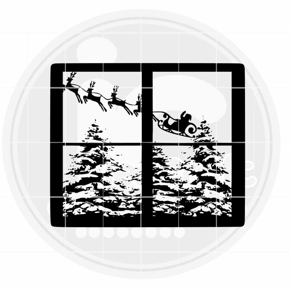 Glass Block Svg | Santa Sleigh Scene SVG DXF PNG EPS JenCraft Designs