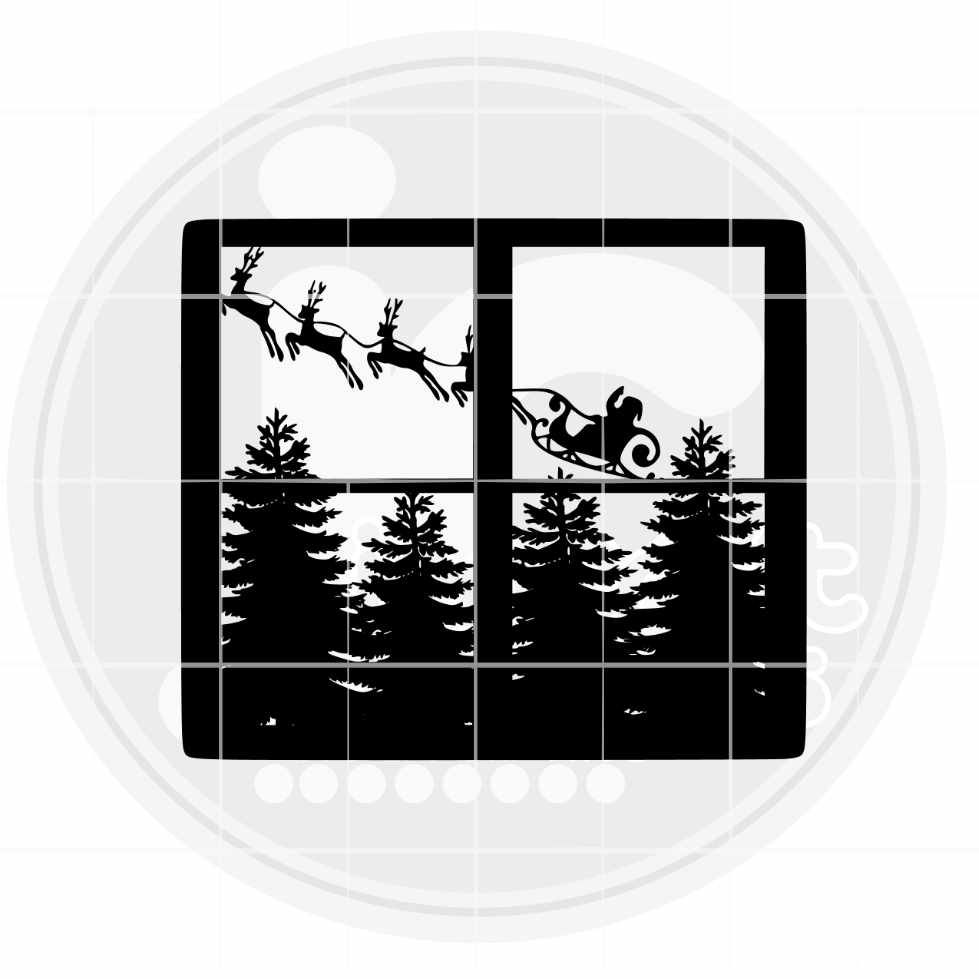 Glass Block Svg | Santa Scene SVG DXF PNG EPS JenCraft Designs
