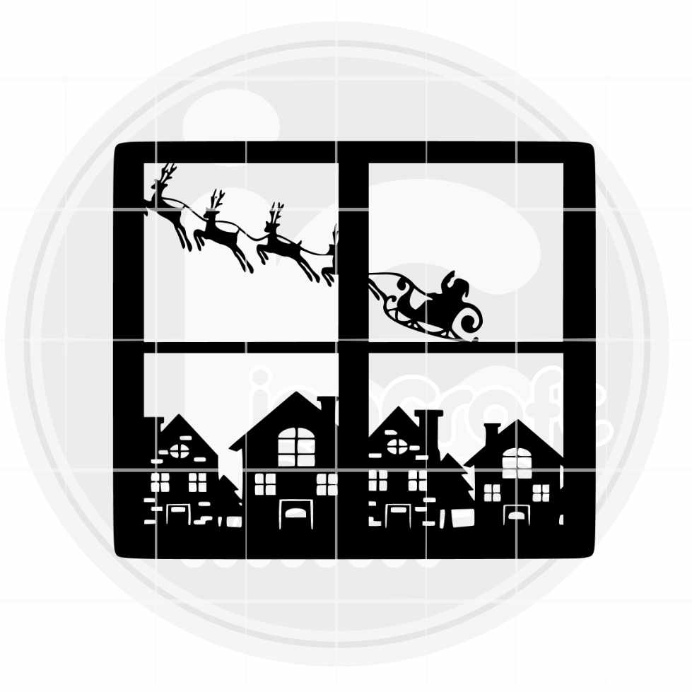 Glass Block Svg | Santa Village Scene SVG DXF PNG EPS JenCraft Designs
