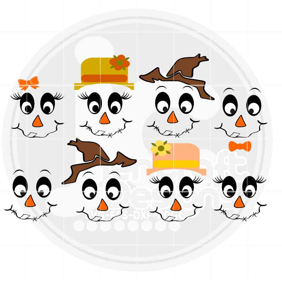 Thanksgiving Svg | Scarecrow Face SVG DXF PNG EPS Bundle JenCraft Designs
