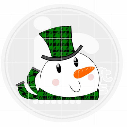 Christmas SVG | Peeping Snowman Face SVG EPS DXF PNG JenCraft Designs