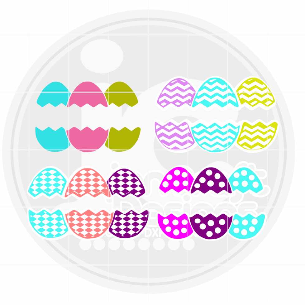 Easter Svg | Split Easter Egg Monogram Frame SVG EPS DXF PNG Bundle JenCraft Designs