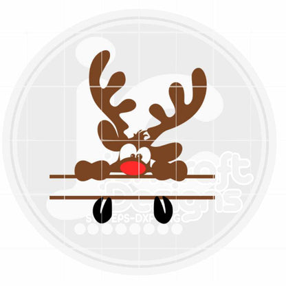 Christmas Svg | Peeping Reindeer SVG EPS DXF PNG JenCraft Designs
