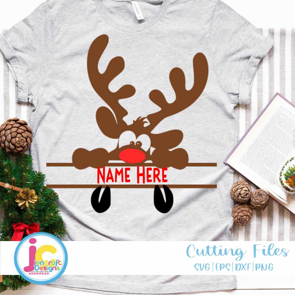 Christmas Svg | Peeping Reindeer SVG EPS DXF PNG JenCraft Designs