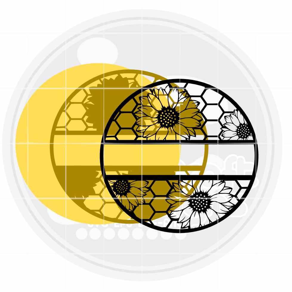Sunflower Sign Customize Summer decor Door hanger svg round wood sign Honeycomb, Glowforge Cricut Silhouette laser cut file Svg Eps, Dxf Png - JenCraft Designs