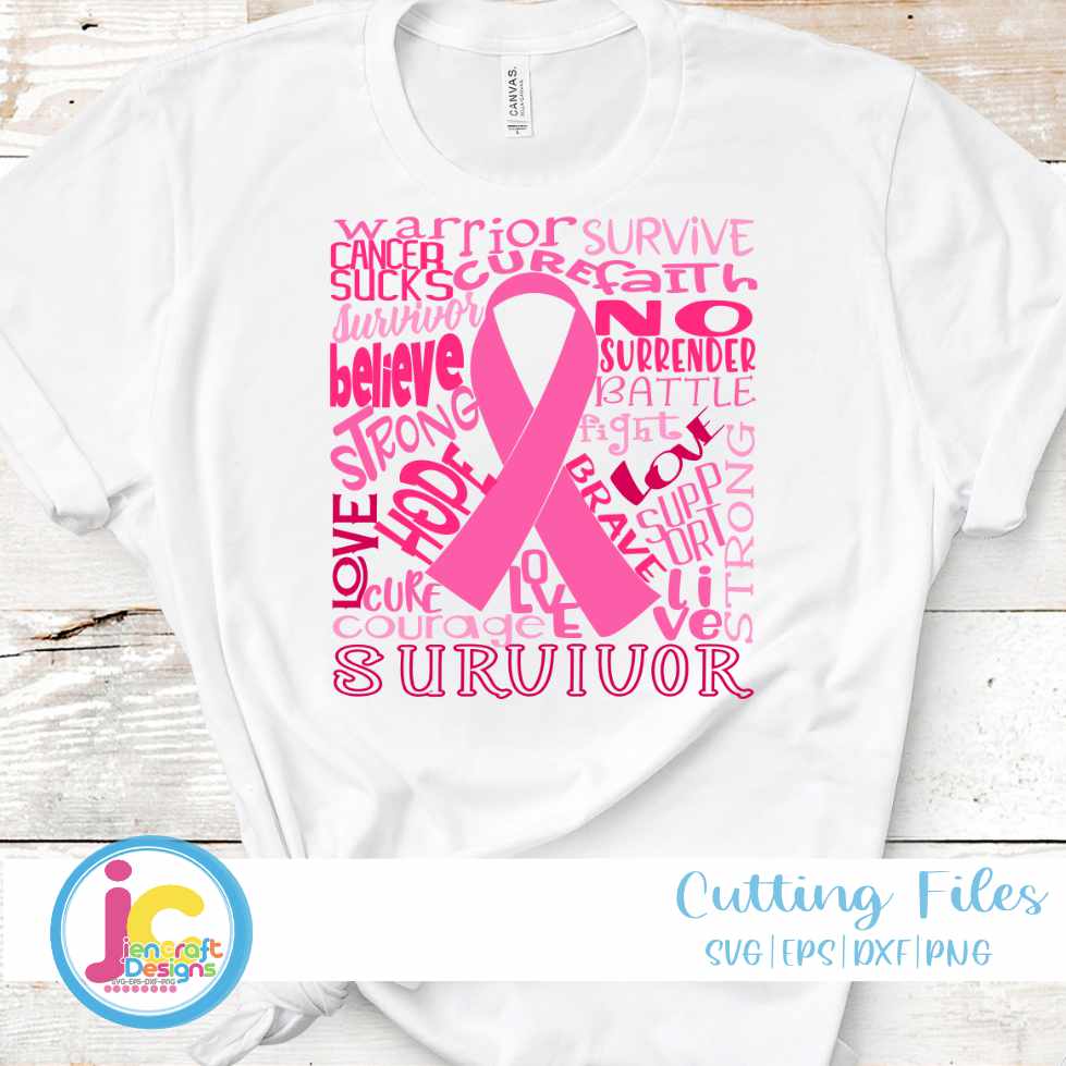 Breast Cancer Svg | Survivor Typography SVG EPS DXF PNG